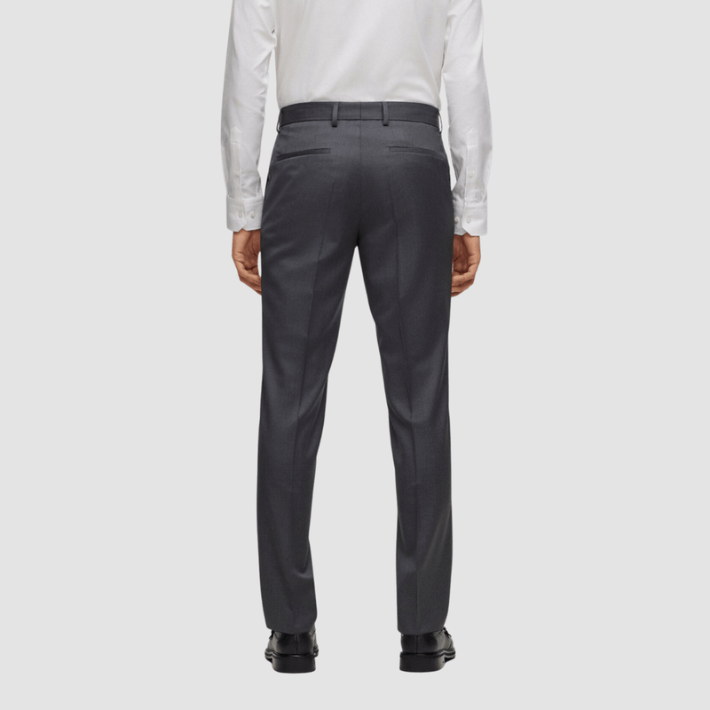 Slim fit B-91 Formal Charcoal Textured Trousers - Tag