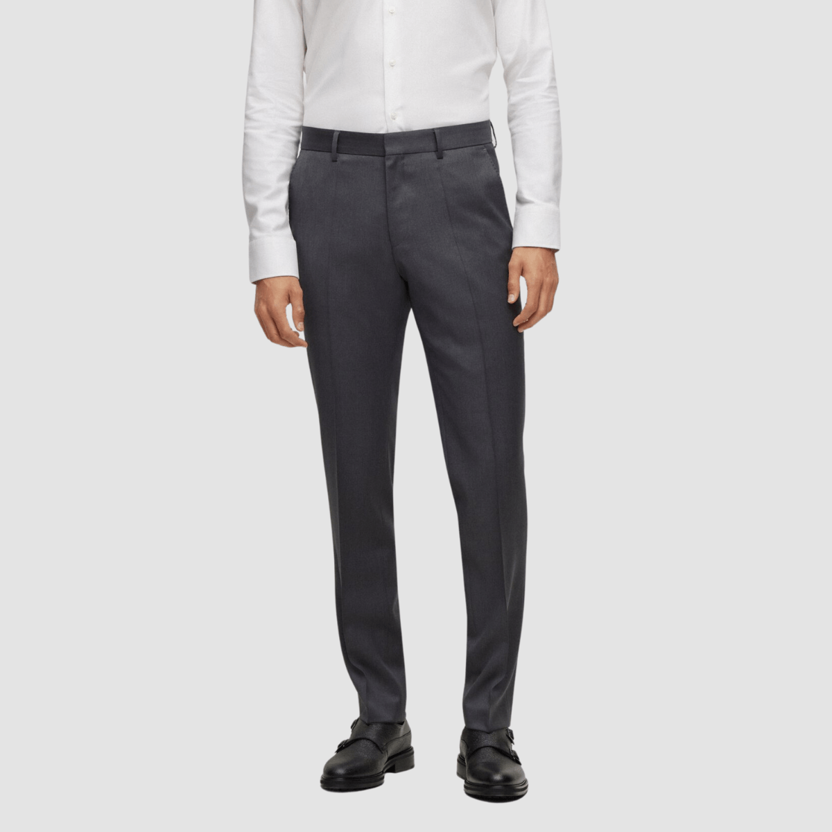 Hugo Boss Classic Fit Lenon Suit Trouser in Dark Grey Pure Wool