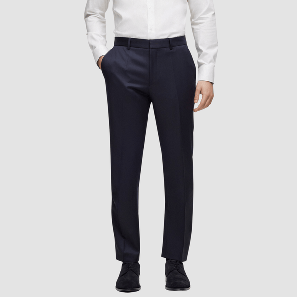 Hugo Boss Classic Fit Lenon Suit Trouser in Dark Blue Pure Wool