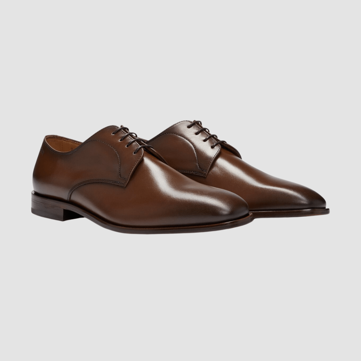 Hugo Boss Lisbon Derby Mens Leather Dress Shoe in Medium Brown – Mens