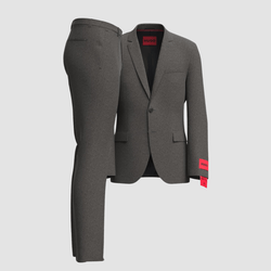 Hugo Super Slim Fit Arti/Hesten232X Suit in Dark Grey Virgin Wool