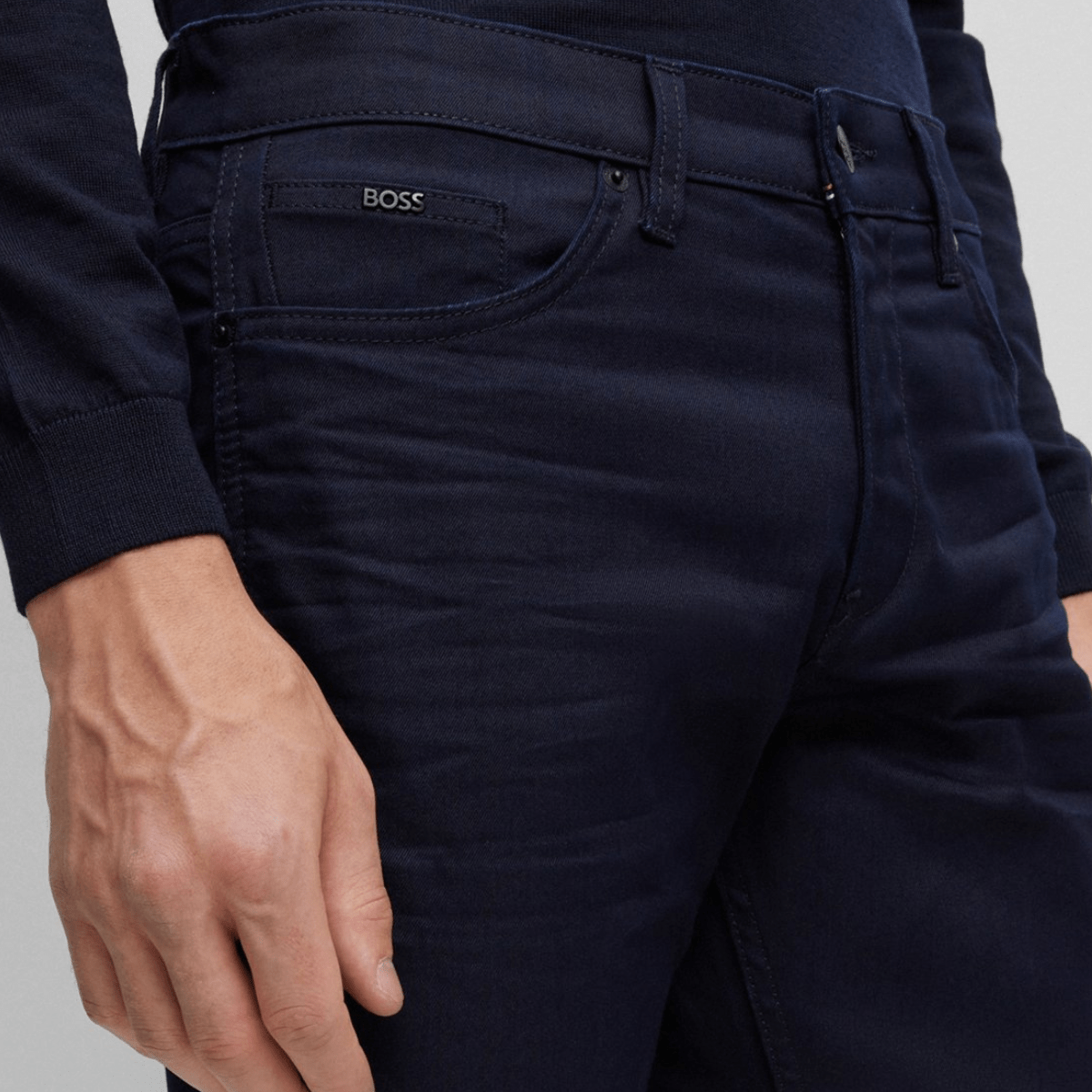 Hugo Boss Slim Fit Mens Jeans in Navy Comfort-Stretch Denim