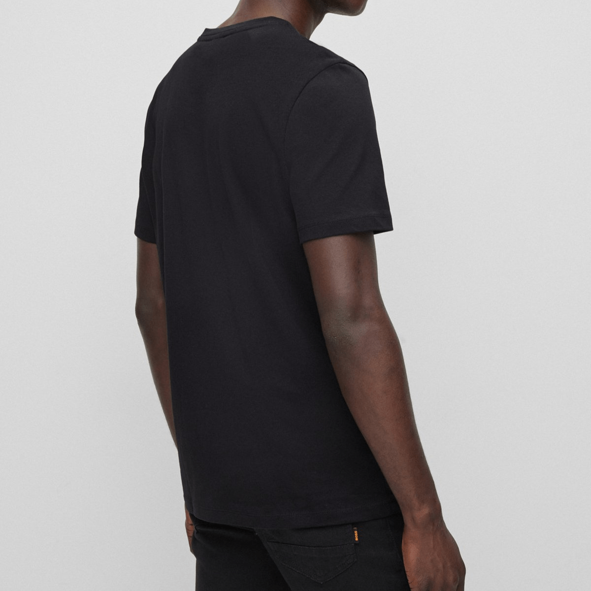 Hugo Boss Logo Patch Classic Fit Cotton Jersey T-Shirt in Black