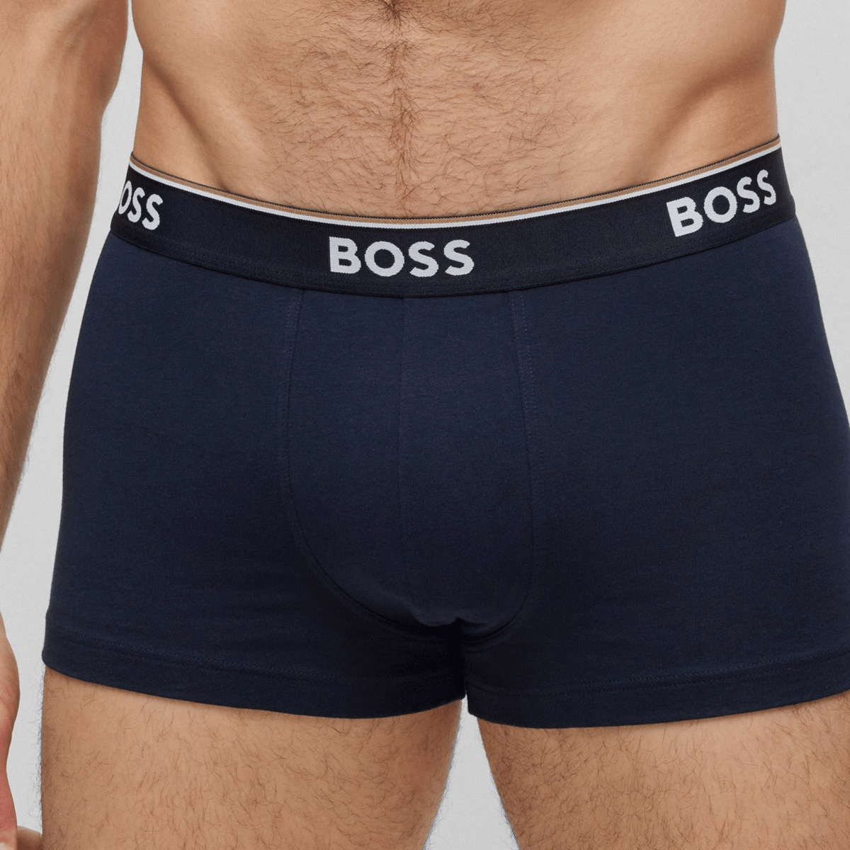 Hugo Boss Classic Fit Trunk 3 Pack in Blue Stretch Cotton