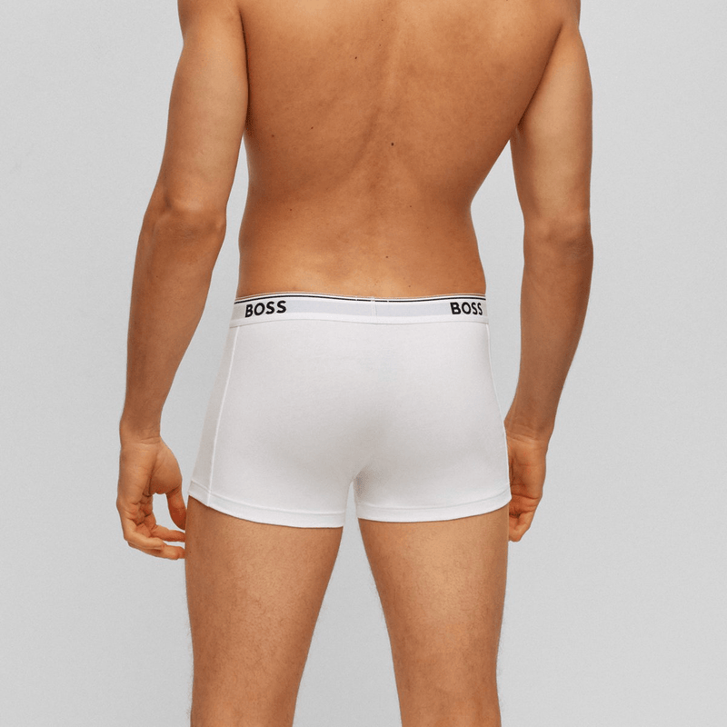 Hugo Boss Classic Fit Trunk 3 Pack in White Stretch Cotton