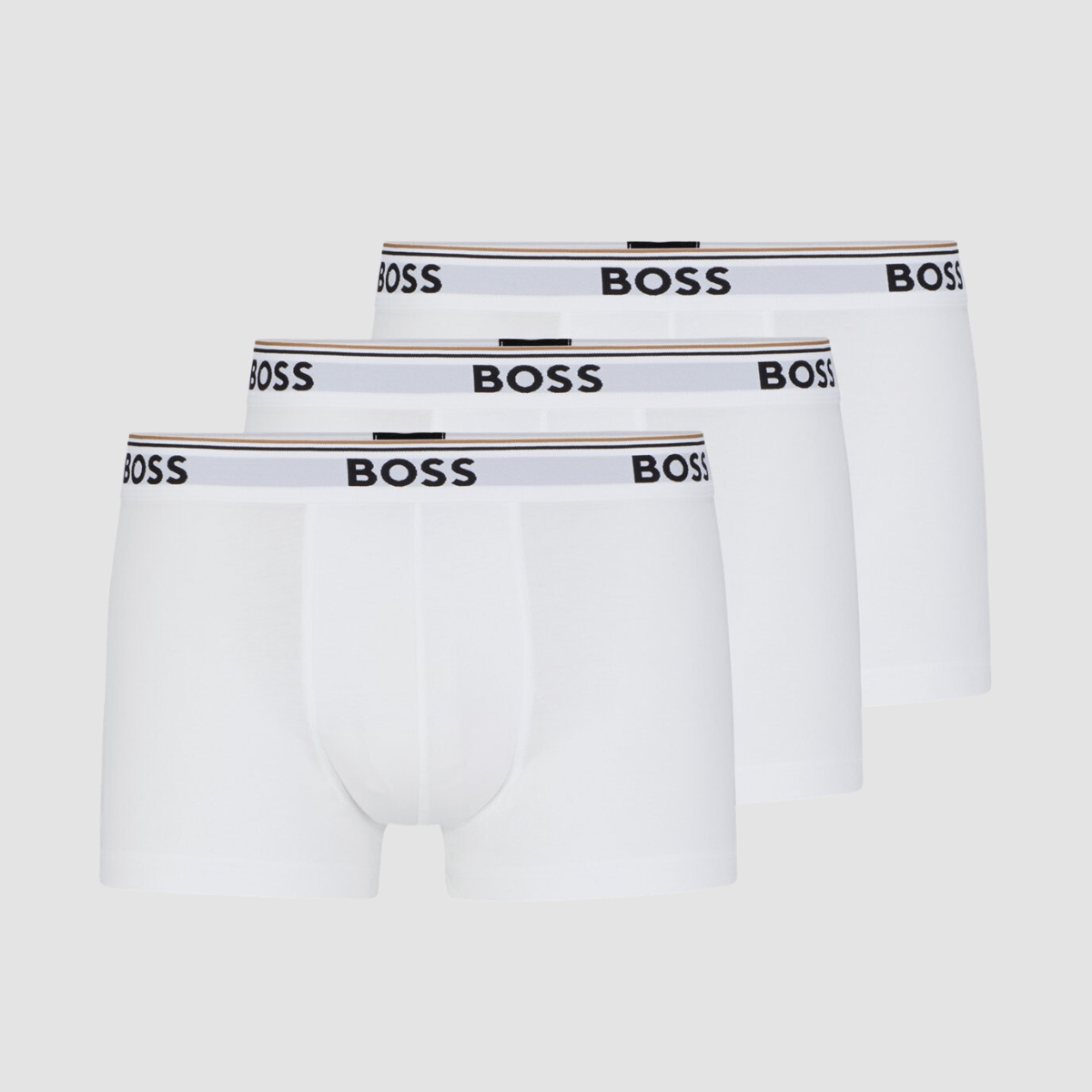 Hugo Boss Classic Fit Trunk 3 Pack in White Stretch Cotton