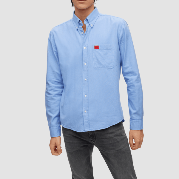 Hugo Mens Slim Fit Evito Oxford Shirt in Blue