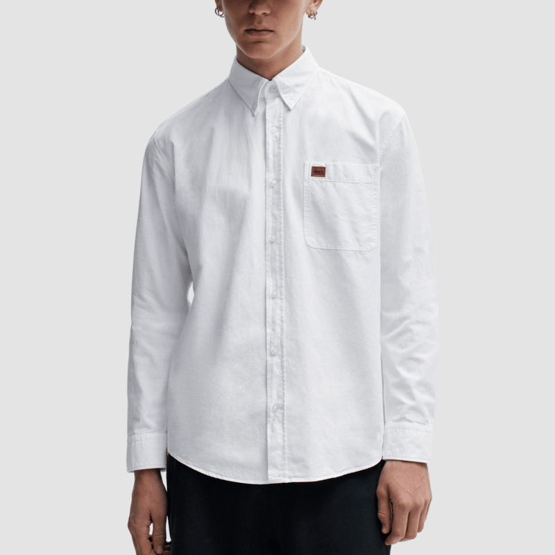 Hugo Mens Slim Fit Evito Oxford Shirt in White