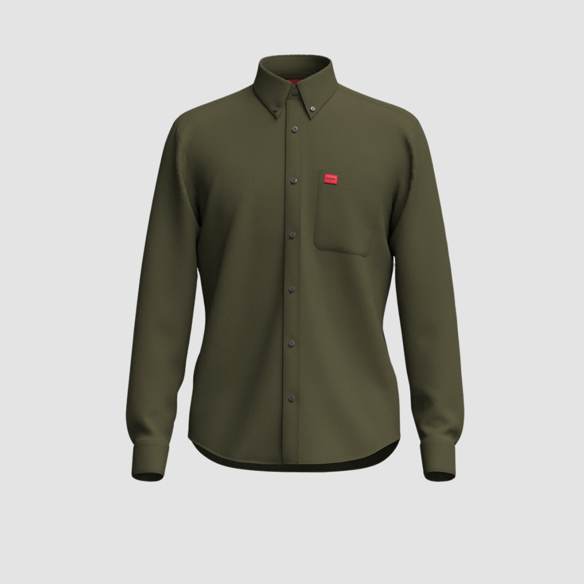 Hugo Mens Slim Fit Evito Oxford Shirt in Green