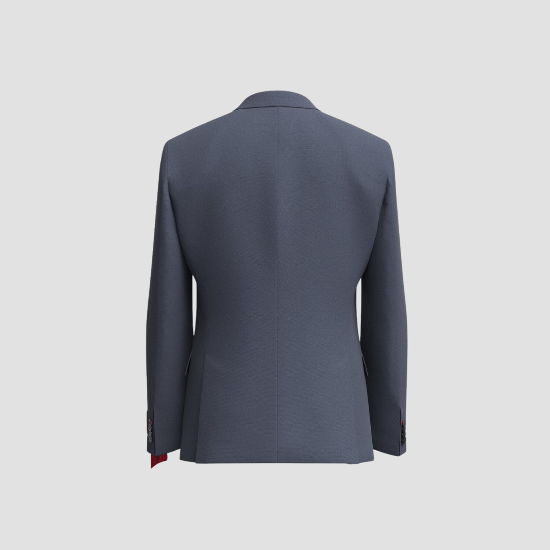 Hugo Boss slim fit henry suit in blue micro dot wool blend