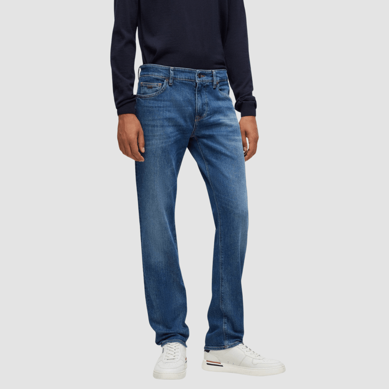 Shop Menswear Online - Hugo Boss slim fit mens jeans in dark blue italian  denim – Mens Suit Warehouse - Melbourne