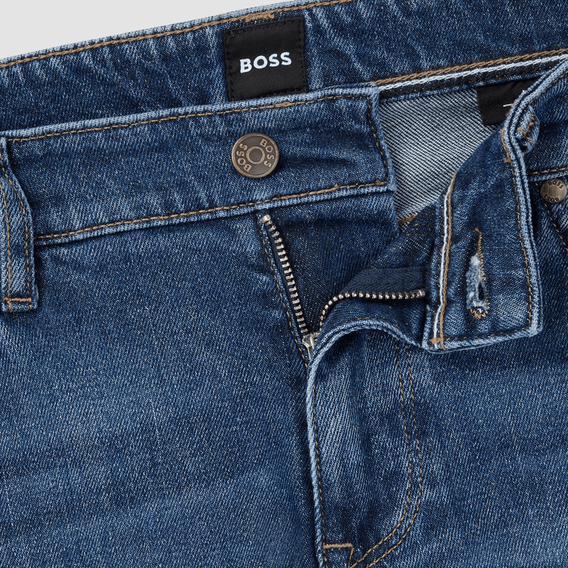 Hugo Boss Classic Fit Mens Jeans in Navy Comfort-Stretch Denim
