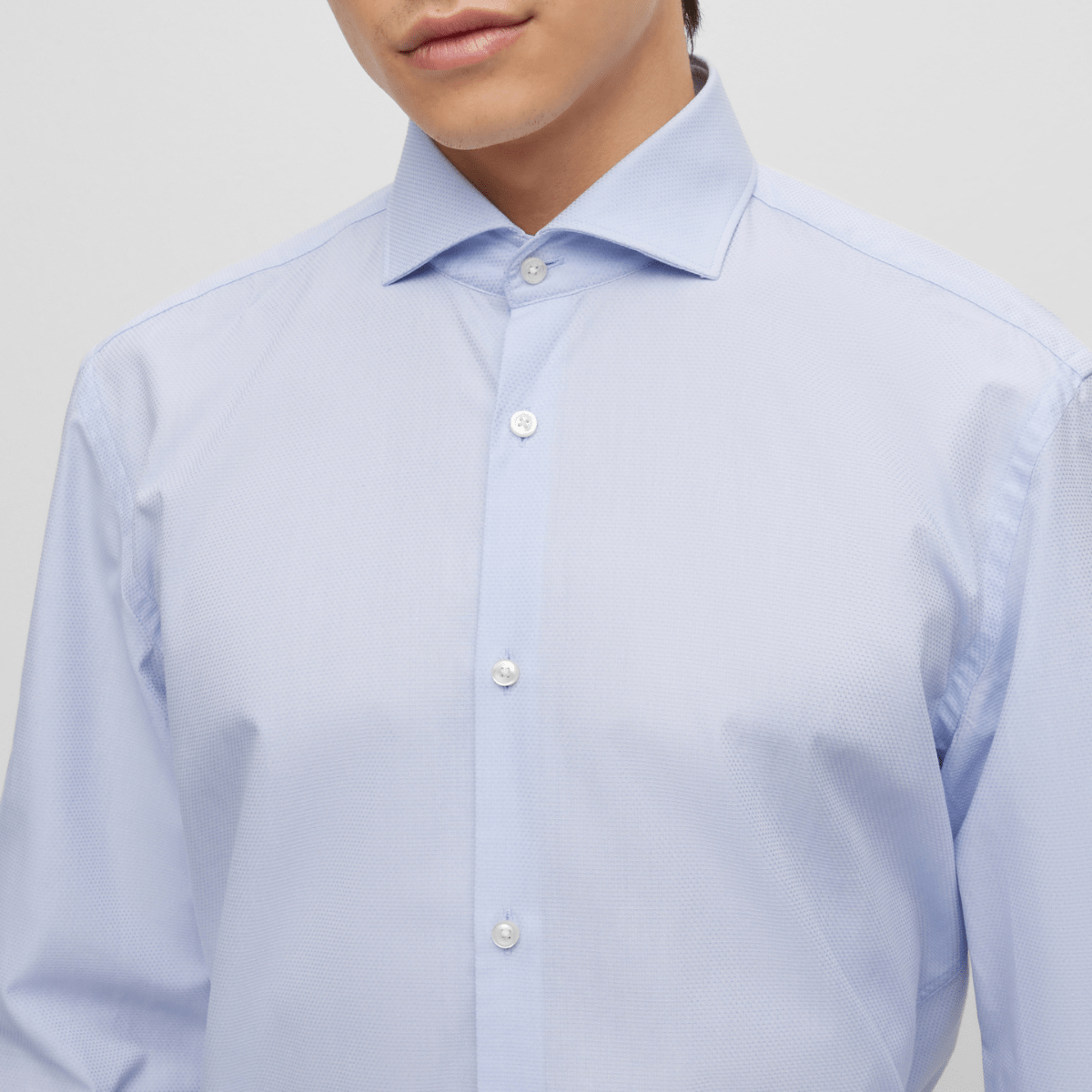 Hugo Slim Fit Kason Shirt in Light Blue Cotton
