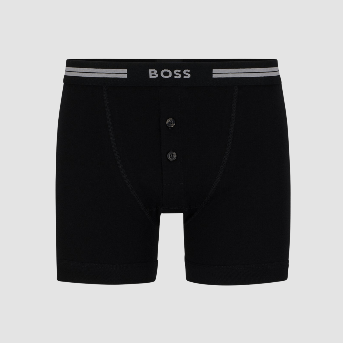 Hugo Boss Organic-Cotton Trunks in Black with Boss Branded Waistband