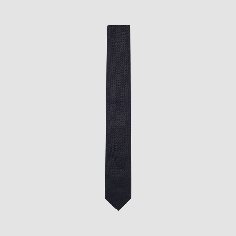 Hugo Boss Pure Silk Jacquard Tie in Dark Blue â Mens Suit Warehouse - Melbourne