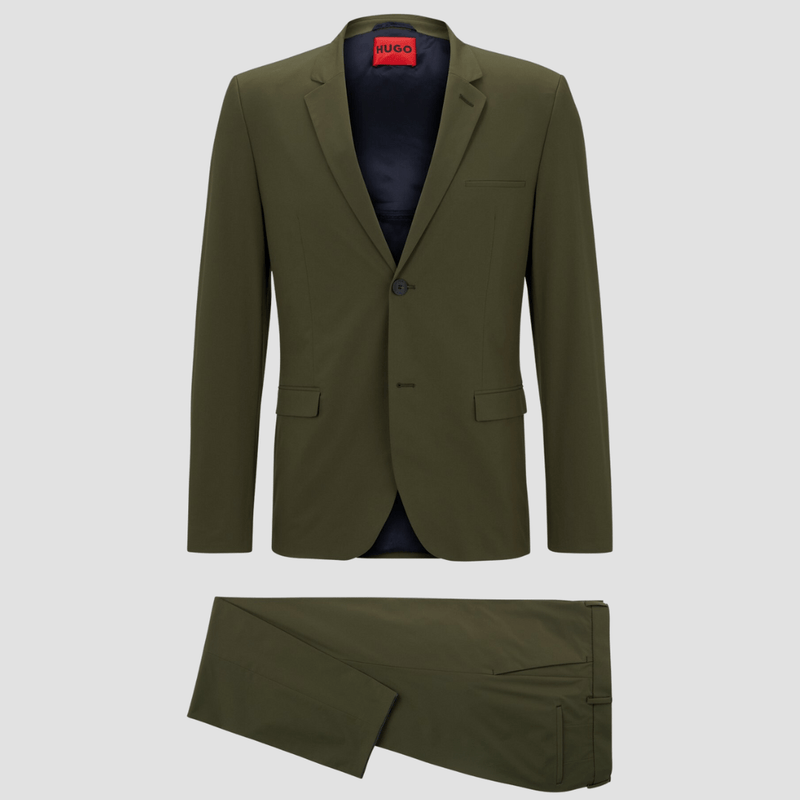 Hugo Boss slim fit away green travel suit