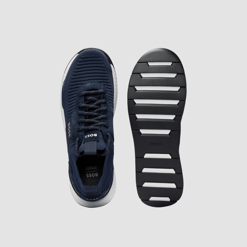 Hugo Boss Lightweight Sporty Sock Trainers in Dark Blue