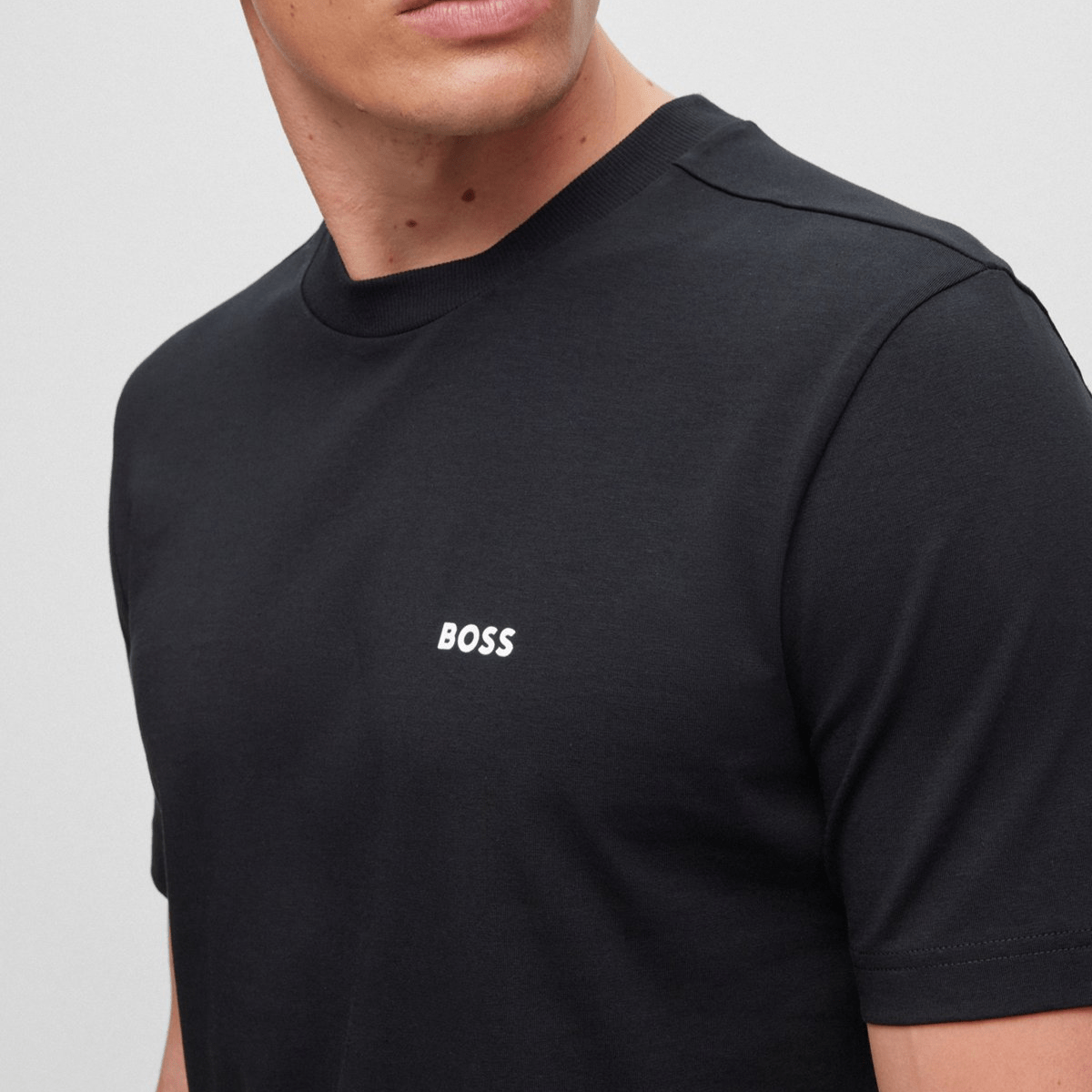 Mens T Shirts Hugo Boss Mens Crew Neck Navy T Shirt with Logo Design Mens Suit Warehouse Melbourne