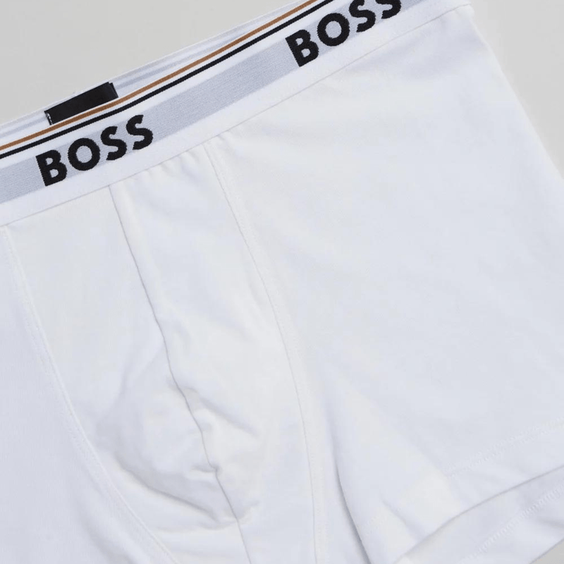 Hugo Boss Cotton-Stretch Assorted Boxer 3 Pack in Black, White and Gre ...