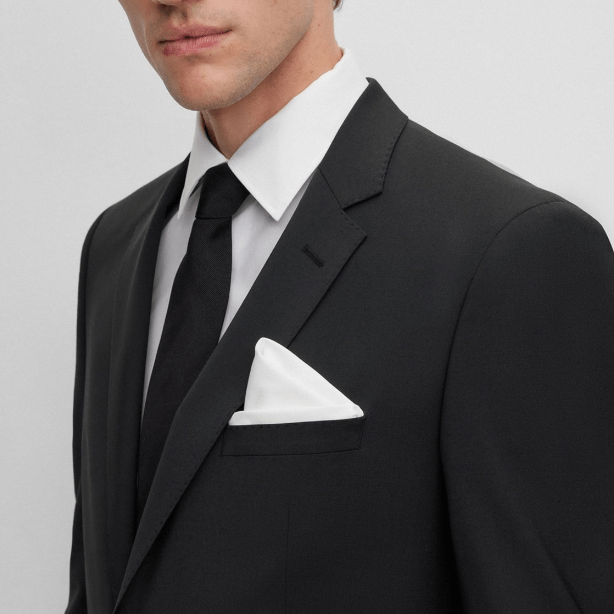 Boss Pocket Square in White