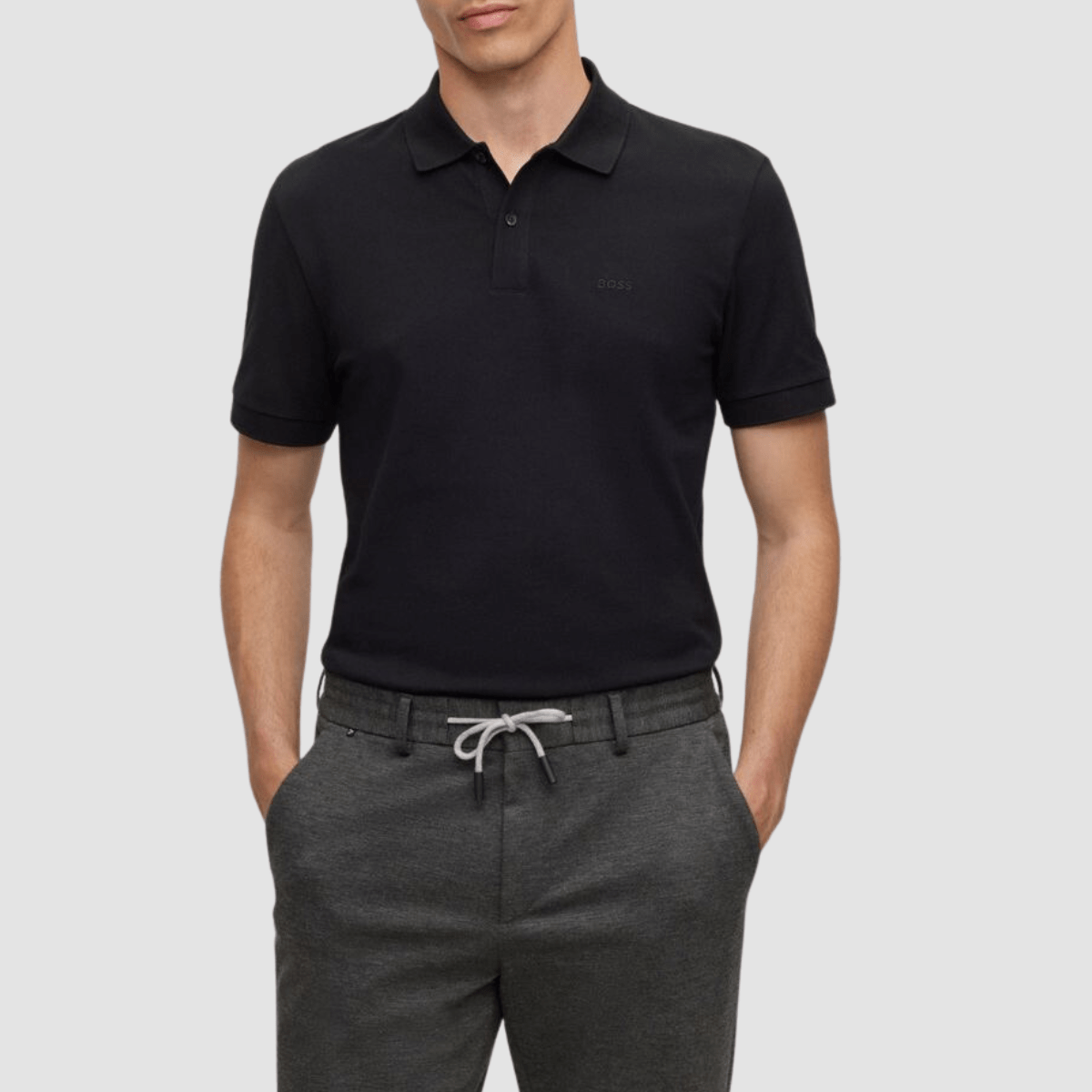 Boss Classic Fit Cotton Pallas Polo in Black