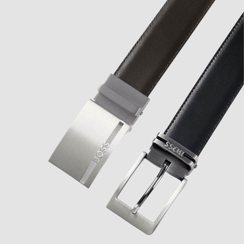 Hugo Boss Galliz Reversible Mens Leather Belt in Black