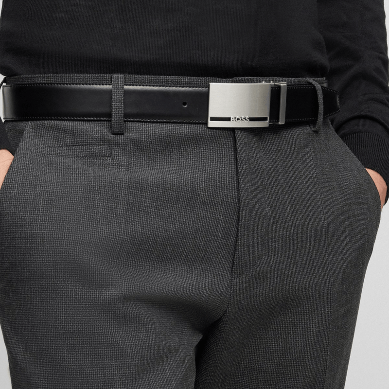 Hugo Boss Galliz Reversible Mens Leather Belt in Black – Mens Suit ...