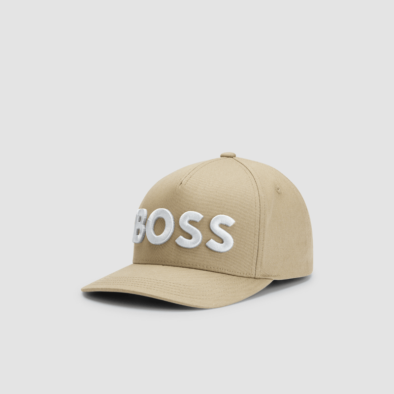 Hugo Boss Embroidered Logo Cotton-Twill Mens Cap in Khaki