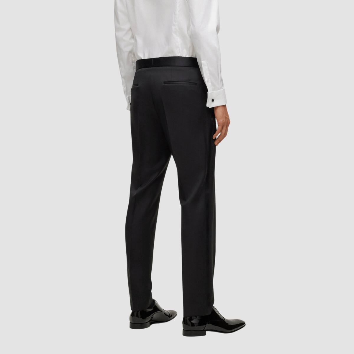 Hugo Boss Slim Fit Genius B1 Tuxedo Trouser in Black Pure Wool