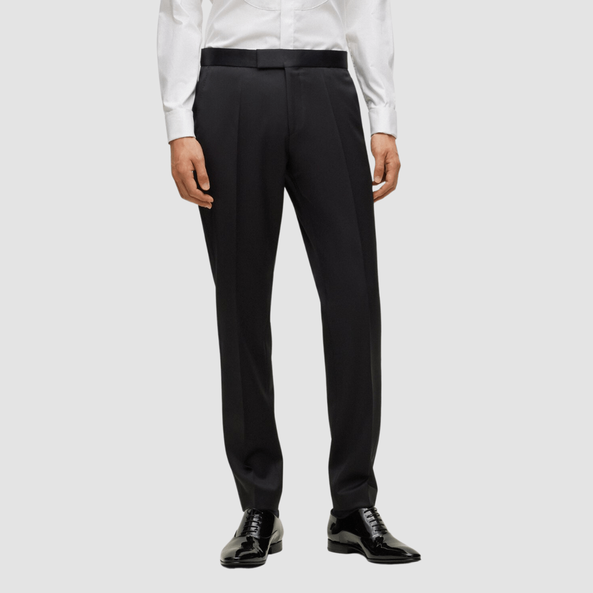 Hugo Boss Slim Fit Genius B1 Tuxedo Trouser in Black Pure Wool
