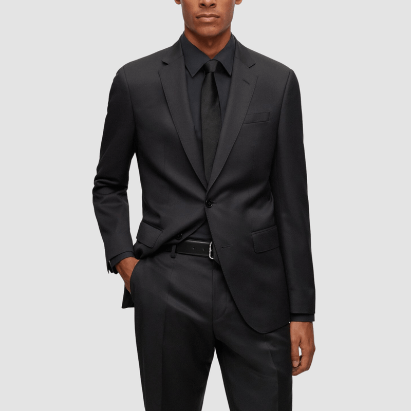 Hugo boss slim fit suit black discount