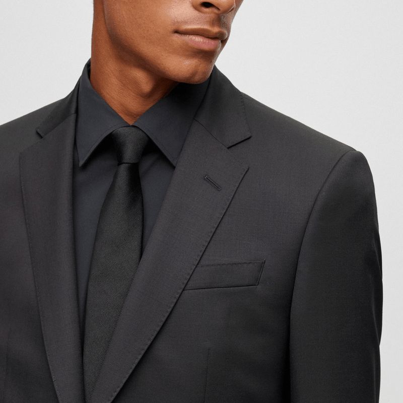 Hugo Boss Slim Fit Huge Suit in Black Pure Virgin Wool