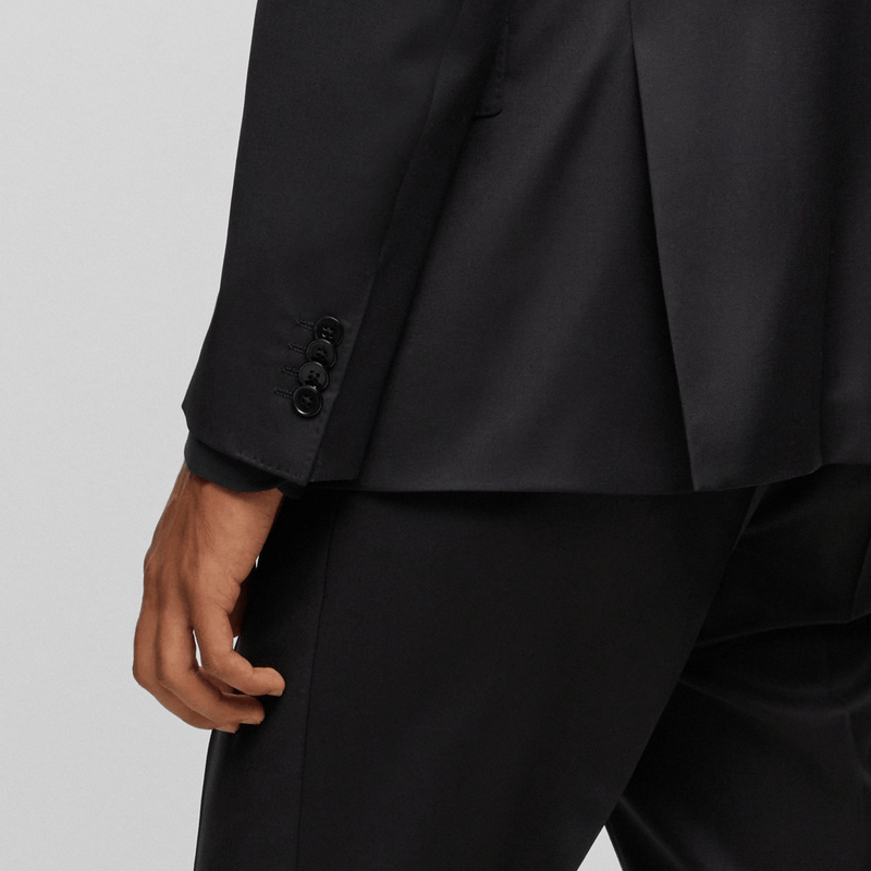 Hugo Boss Slim Fit Huge Suit in Black Pure Virgin Wool
