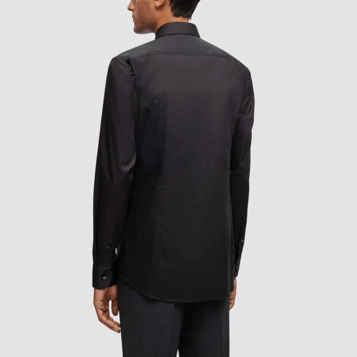 Boss Slim Fit Hank-Kent Cotton Shirt in Black