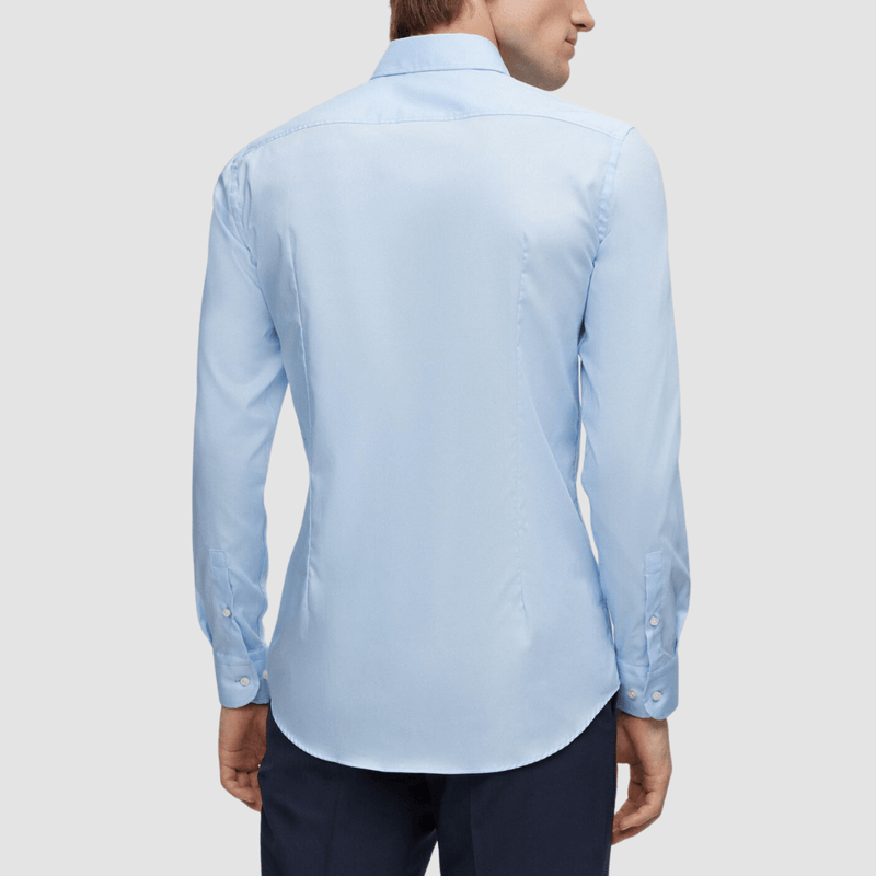 Hugo Boss Slim Fit Hank-Kent Cotton Poplin Shirt in Pastel Blue