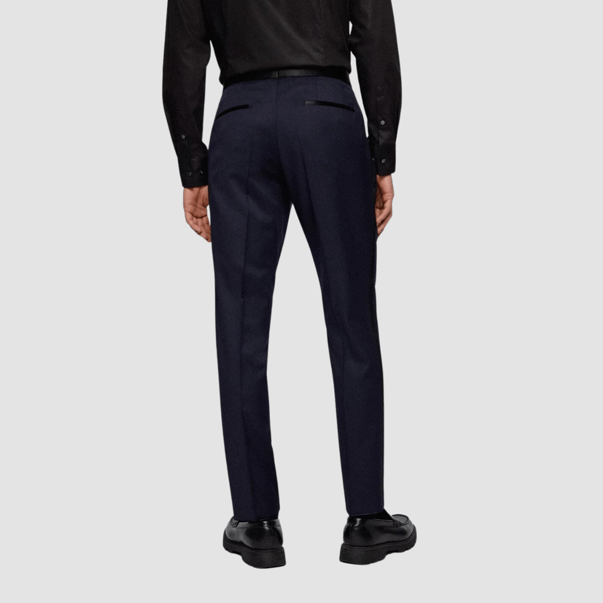 Hugo Boss Slim Fit Genius Tuxedo Trouser in Dark Blue Pure Wool – Mens Suit  Warehouse - Melbourne