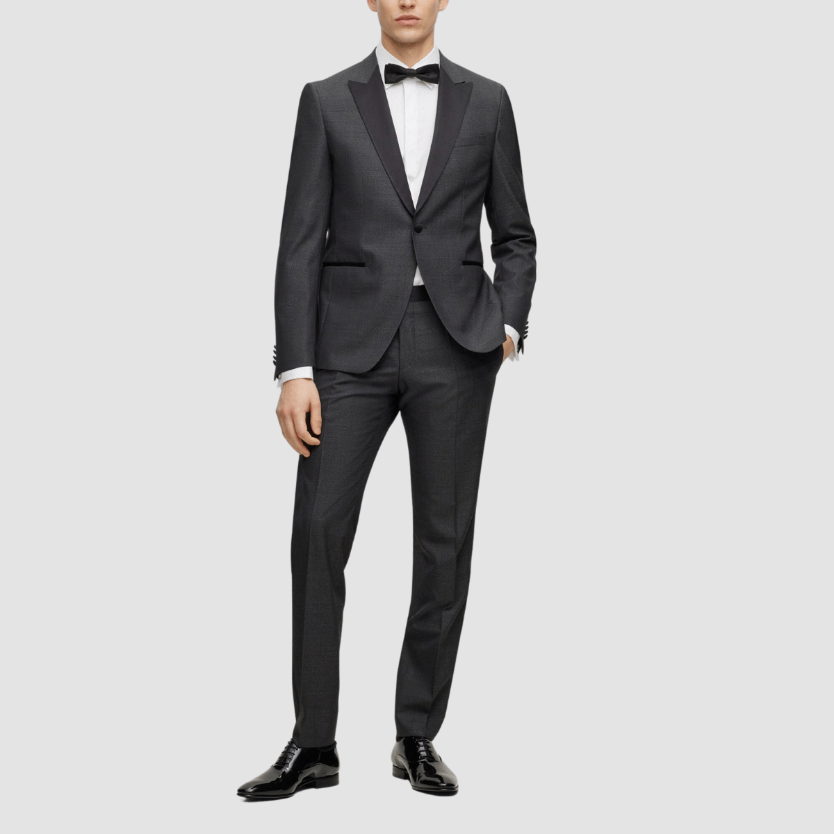 Boss Slim Fit Hank Tuxedo Dress Shirt in White