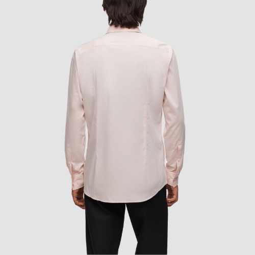 Hugo Mens Slim Fit Kason Shirt in Light Pink Cotton