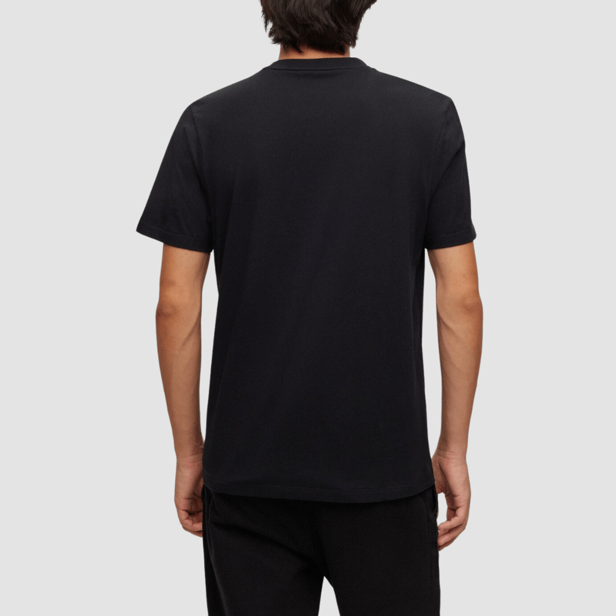 Hugo Boss Mens Classic Fit Jersey Cotton Boss Logo T-Shirt in Black