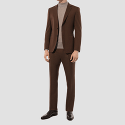 Hugo Boss Slim Fit Suit in Brown Pure Wool