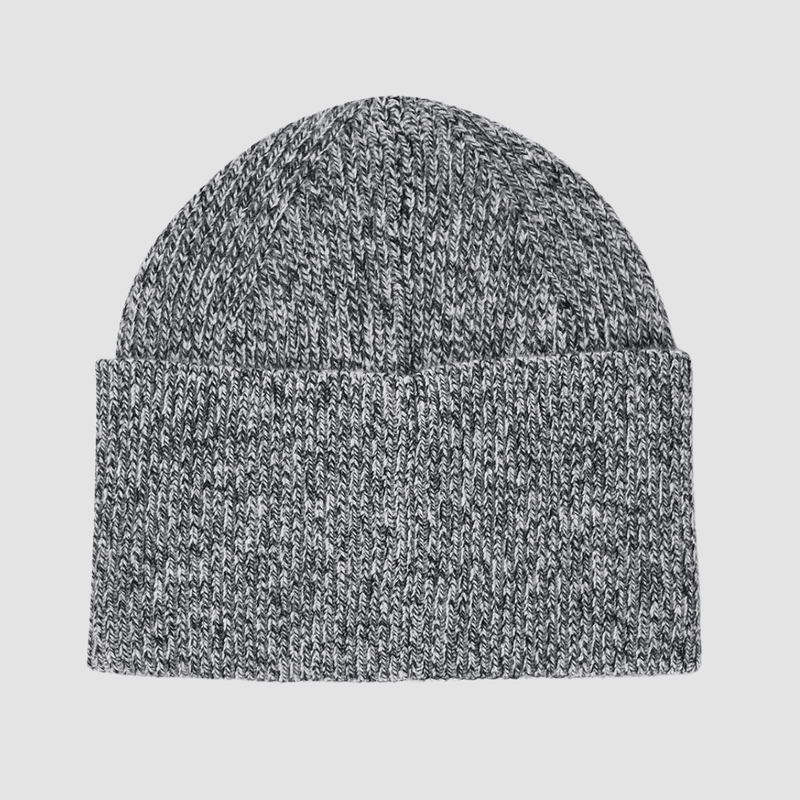 Hugo Boss mens xaff ribbed beanie in grey wool blend