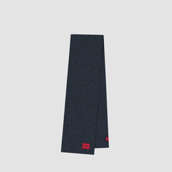 Hugo Boss mens zaff ribbed scarf in blue wool blend