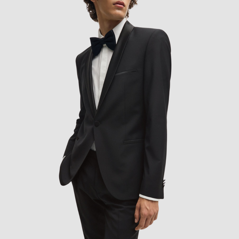 Hugo Boss Super Slim Fit Tuxedo Suit in Black