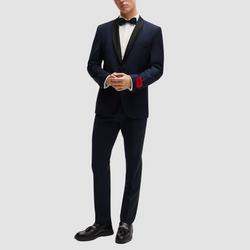 Hugo Boss Super Slim Fit Tuxedo Suit in Dark Blue