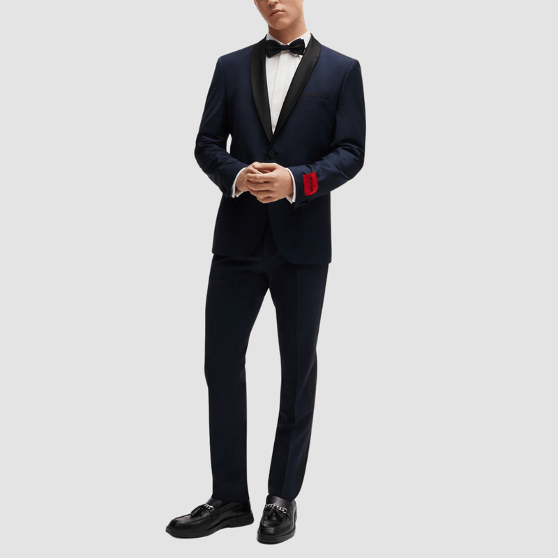 Hugo Boss Super Slim Fit Tuxedo Suit in Dark Blue Mens Suit Warehouse Melbourne