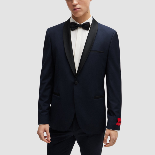 Hugo Boss Super Slim Fit Tuxedo Suit in Dark Blue