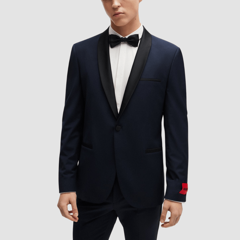 Hugo Boss Super Slim Fit Tuxedo Suit in Dark Blue Mens Suit Warehouse Melbourne