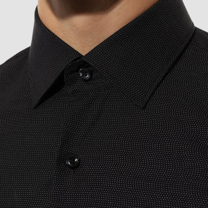 Hugo Mens Slim Fit Koey Shirt in Black Cotton