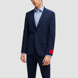 Hugo Boss Super Slim Fit Arti Hesten Suit in Dark Blue Check