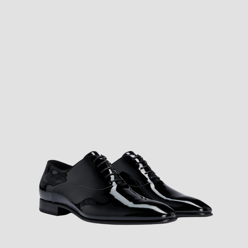 Hugo Boss Oxford Dress Shoes in Patent Black Leather